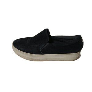 Steve Madden Slip-on Loafers Shoes Suede Leather Women Size 7.5 Black